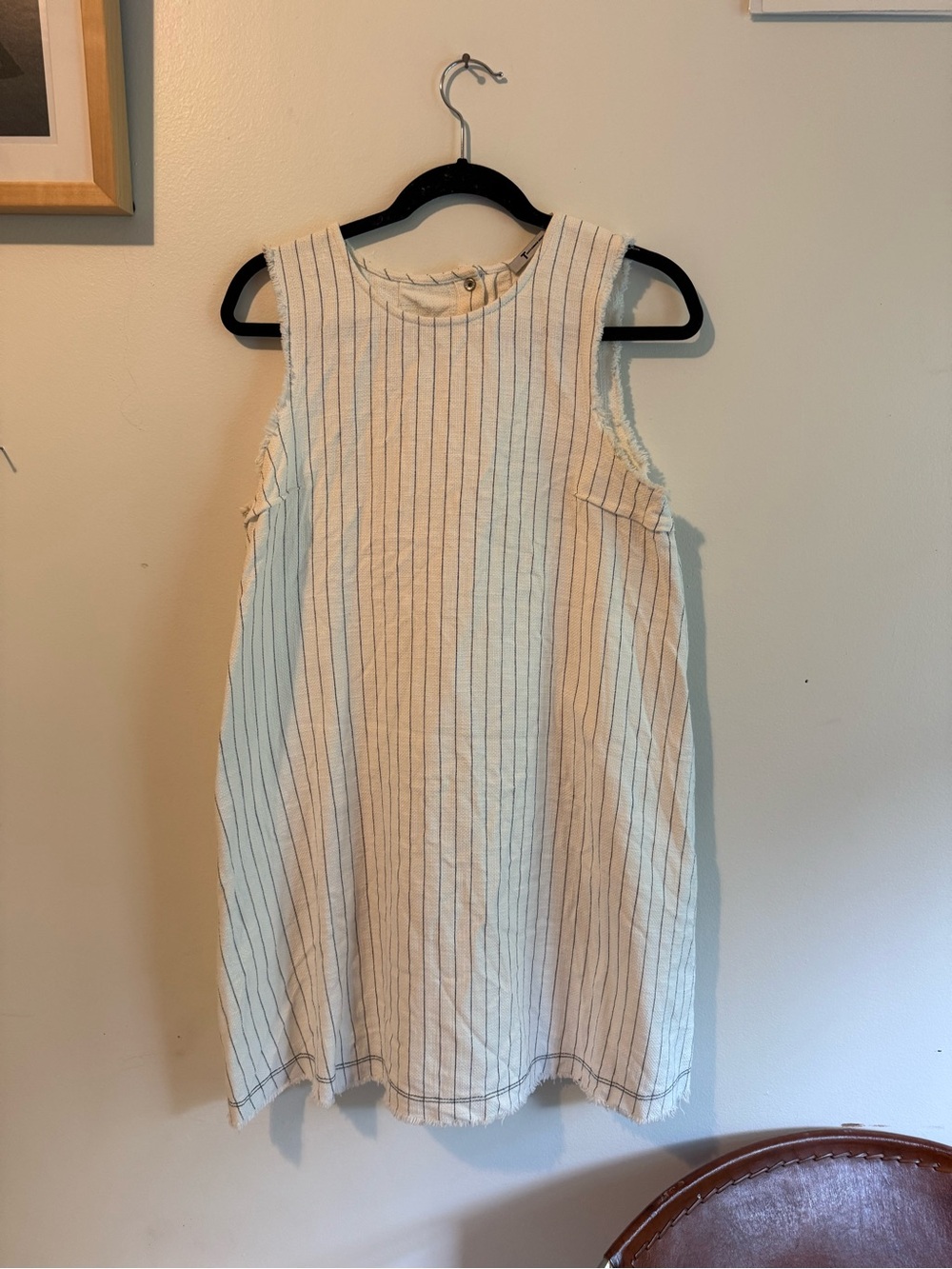 Alexander Wang Cream Pinstripe Sleeveless Mini Dress
